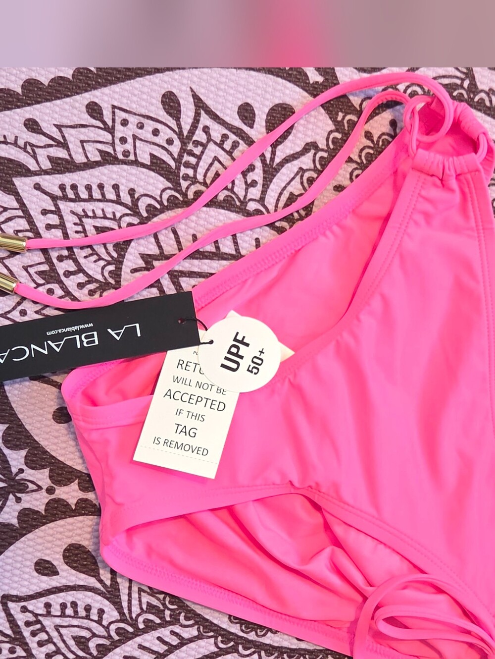 La Blanca Bright Pink Tie-Side Bikini Bottoms